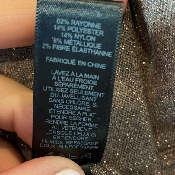 Express Metallic Ruched Sparkle Mini Dress Small Glitter Stretch Holiday Party - Picture 9 of 9